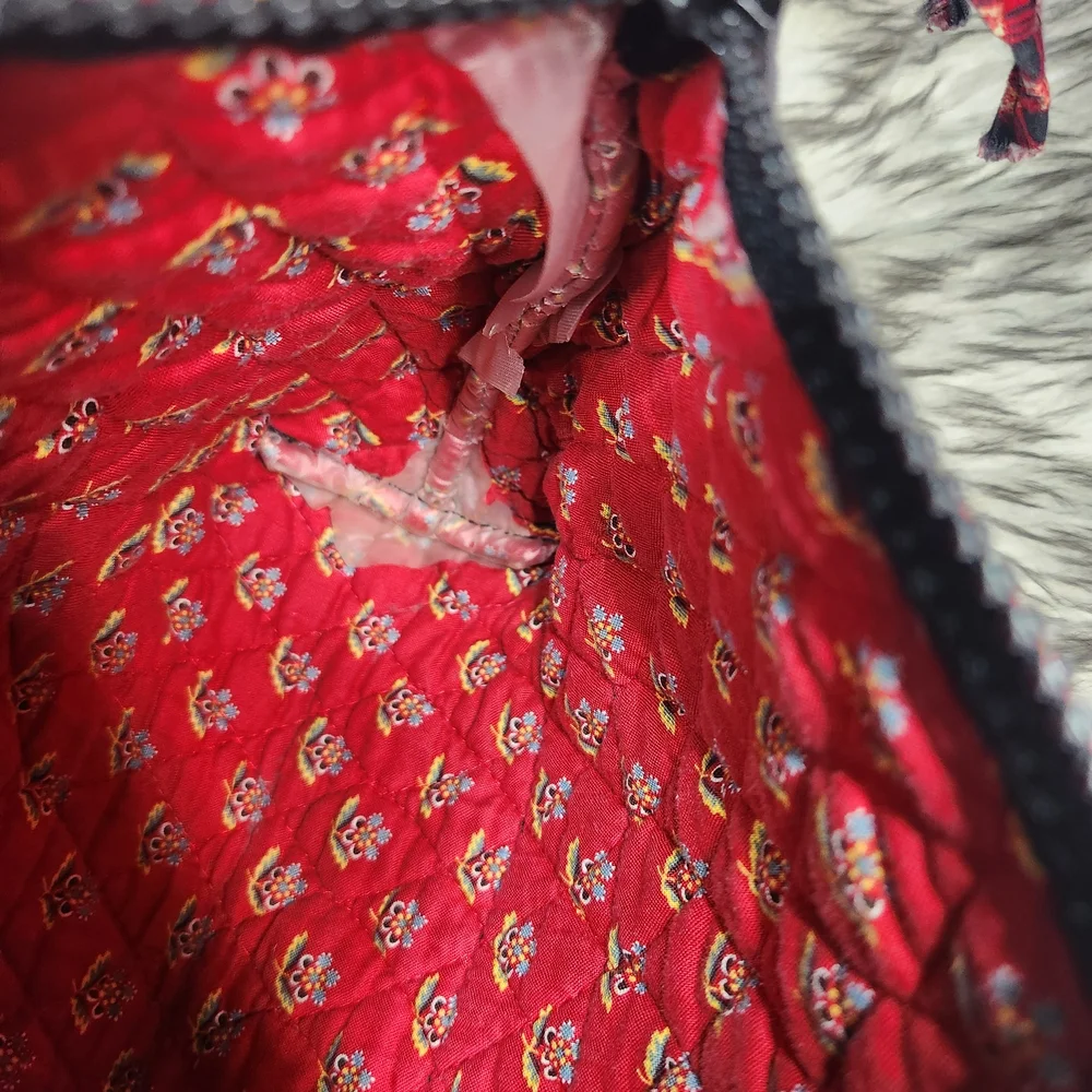 Vera Bradley Black and Red Floral Cosmetic Bag - Picture 5 of 7